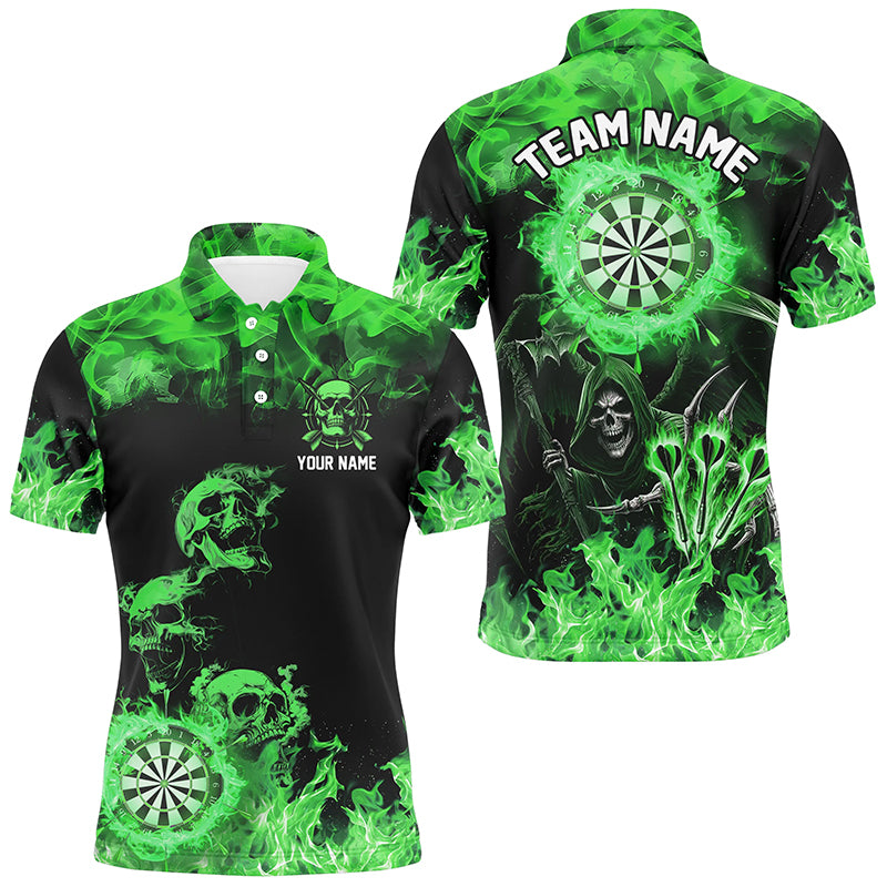 Fire Flame Darts Board Custom Skull Dart Shirts For Men, Grim Reaper  Dart Jerseys | Green TDM2904