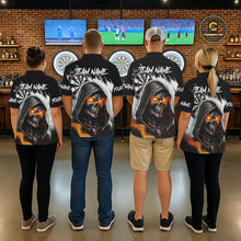 Load image into Gallery viewer, Personalized Grim Reaper Fire Dart Shirts For Men Custom Skull Dart Jersey Polo &amp; 1/4 Zip |White TDM5369