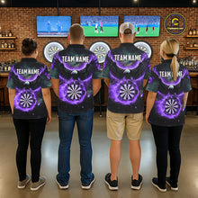 Load image into Gallery viewer, Personalized Fire Flame Purple Dartboard Eagle Dart Shirts For Men, Darts League Team Jerseys TDM5374