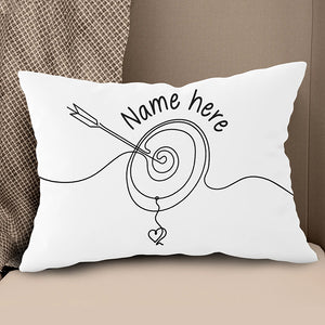 Personalized Archery Line Drawing White Pillow Best Archery Pillow Gifts TDM0869