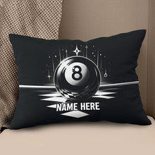 Load image into Gallery viewer, Billiard 8 Ball Pool Custom Name Black Pillow Best Billiard Pillow Gifts TDM0873