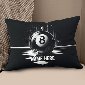 Billiard 8 Ball Pool Custom Name Black Pillow Best Billiard Pillow Gifts TDM0873