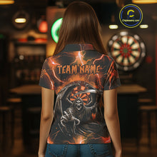 Load image into Gallery viewer, Orange Grim Reaper Dart Shirt With Pocket Option For Women Custom Dart Jersey TDM3962