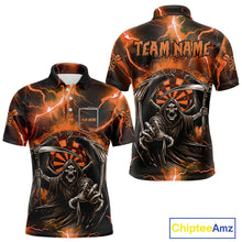 Load image into Gallery viewer, Orange Grim Reaper Dart Shirt With Pocket Option For Men Custom Dart Jersey TDM3962