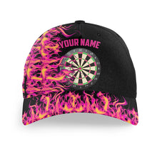 Load image into Gallery viewer, Pink Fire Flame Dartboard 3D Printed Darts Baseball Caps Custom Best Darts Hat Gifts For Player TDM1738