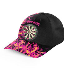 Load image into Gallery viewer, Pink Fire Flame Dartboard 3D Printed Darts Baseball Caps Custom Best Darts Hat Gifts For Player TDM1738