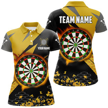 Load image into Gallery viewer, Personalized 3D Darts Board Women Polo &amp; Quarter-Zip Shirts Custom Yellow Darts Team Jerseys Attire TDM1741