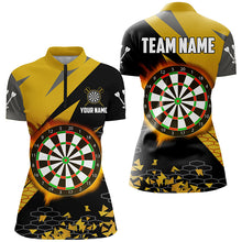 Load image into Gallery viewer, Personalized 3D Darts Board Women Polo &amp; Quarter-Zip Shirts Custom Yellow Darts Team Jerseys Attire TDM1741