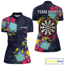 Load image into Gallery viewer, Colorful Paint Custom Dart Shirt With Pocket Option For Women, Darts Jersey TDM4133