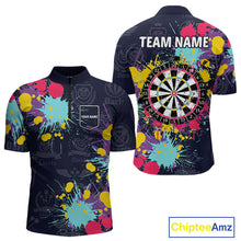 Load image into Gallery viewer, Colorful Paint Custom Dart Shirt With Pocket Option For Men, Darts Jersey TDM4133