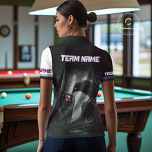 Load image into Gallery viewer, Personalized Purple 8 Ball Pool Crows Billiard Shirts For Women, Halloween Pool Team Jersey Outfit TDM4508