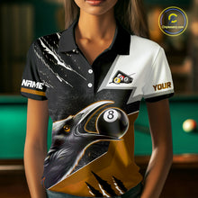 Load image into Gallery viewer, Personalized Orange 8 Ball Pool Crows Billiard Shirts For Women, Halloween Pool Team Jersey Outfit TDM4509