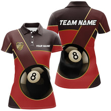 Load image into Gallery viewer, Best Custom 8 Ball Pool Billiard Jerseys For Women, Personalized Billiard Tournament Team Shirts |Red TDM2441