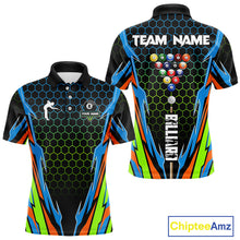 Load image into Gallery viewer, Colorful 8 Ball Billiard Jersey For Men Custom 8 Ball Pool Team Shirt Billiard Polo &amp; 1/4 Zip TDM4934