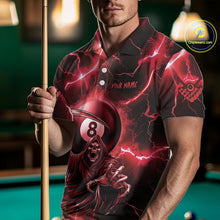 Load image into Gallery viewer, Red Grim Reaper 8 Ball Billiard Shirt For Men Custom Funny Thunder Lightning Pool Team Jersey TDM4935