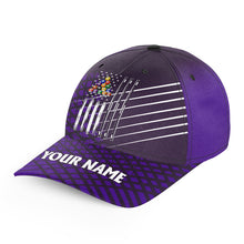 Load image into Gallery viewer, Personalized Purple American Flag Billiard Baseball Cap For Pooler Custom Patriotic Top Hat Billiard TDM2909