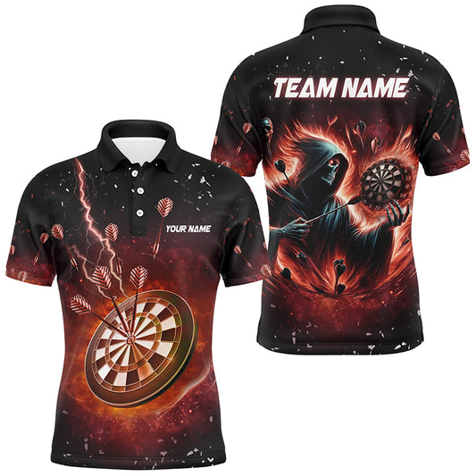 Personalized  Grim Reaper Fire Dart Shirts For Men Custom Darts League Team Jerseys TDM2918