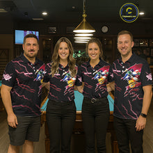 Load image into Gallery viewer, Red 8 Ball Lightning Thunder Cobra Snake Billiard Shirt For Men Custom Pool Team Jersey TDM5874
