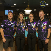 Load image into Gallery viewer, Purple 8 Ball Lightning Thunder Cobra Snake Billiard Shirt For Women Custom Pool Team Jersey TDM5875