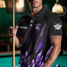 Load image into Gallery viewer, Personalized Purple Icy 8 Ball Pool Crown Billiard Shirt For Men, Funny Billiard Team Jerseys TDM4304