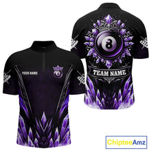 Load image into Gallery viewer, Personalized Purple Icy 8 Ball Pool Crown Billiard Shirt For Men, Funny Billiard Team Jerseys TDM4304