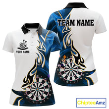 Load image into Gallery viewer, Personalized Blue Flaming Darts Jersey For Women Custom Darts Team Shirts Polo &amp; Quarter Zip TDM4512