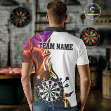 Load image into Gallery viewer, Personalized Colorful Flaming Darts Jersey For Men Custom Darts Team Shirts Polo &amp; Quarter Zip TDM4514