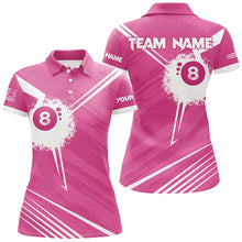 Load image into Gallery viewer, Pink Billiard Jerseys For Women Custom 8 Ball Breast Cancer Awareness Billiard Shirts For Pool Lover TDM2447
