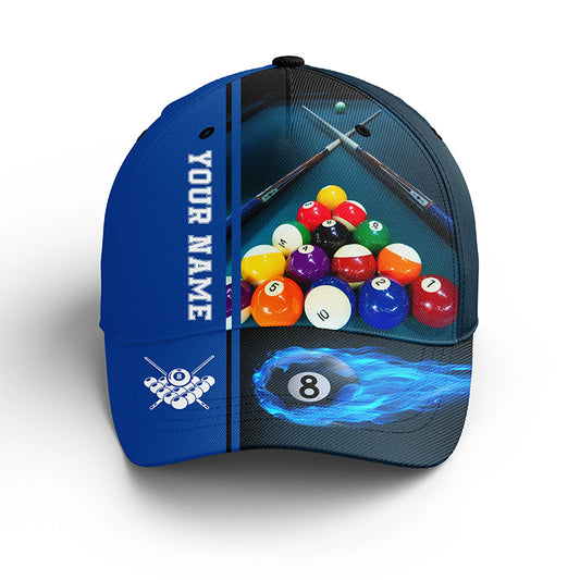 Custom Blue Flame Billiard Caps Hats For Men Women Custom Adjustable Billiard Classic Caps TDM0312