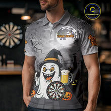 Load image into Gallery viewer, Funny Ghostly Beer Halloween Darts Shirt For Men Custom Halloween Gifts For Darts Lover TDM4948