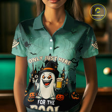 Load image into Gallery viewer, Only Just Here For The Pool Custom Halloween Billiard Shirt For Women, Funny Ghostly Billiard Jersey TDM4950