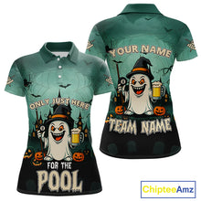 Load image into Gallery viewer, Only Just Here For The Pool Custom Halloween Billiard Shirt For Women, Funny Ghostly Billiard Jersey TDM4950