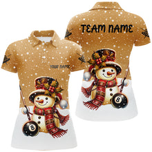 Load image into Gallery viewer, Funny Christmas Snow Effigy 8 Ball Pool Billiard Shirts For Women Custom Christmas Billiard Jerseys TDM2923