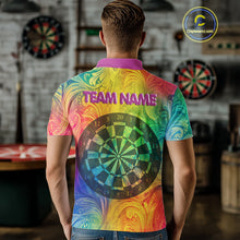 Load image into Gallery viewer, Personalized Funny Colorful Dart Shirt Polo &amp; 1/4 Zip For Men Custom Dart Jerseys Team Outfit TDM3844