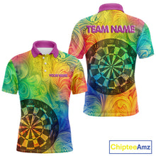 Load image into Gallery viewer, Personalized Funny Colorful Dart Shirt Polo &amp; 1/4 Zip For Men Custom Dart Jerseys Team Outfit TDM3844