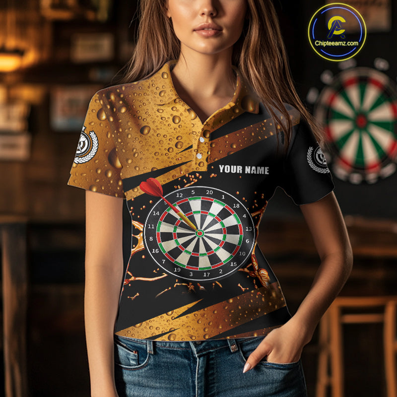 In Beer We Discuss Funny Dart Shirts For Women Custom Beer Dart Jersey Team Polo & Quarter Zip TDM3845