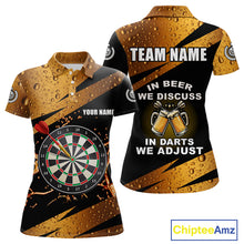 Load image into Gallery viewer, In Beer We Discuss Funny Dart Shirts For Women Custom Beer Dart Jersey Team Polo &amp; Quarter Zip TDM3845