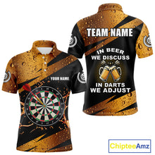 Load image into Gallery viewer, In Beer We Discuss Funny Dart Shirts For Men Custom Beer Dart Jersey Team Polo &amp; Quarter Zip TDM3845