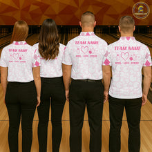 Load image into Gallery viewer, Personalized Pink Argyle Bowling Jersey For Women Custom Bowling Shirt Team Polo &amp; 1/4 Zip TDM6265