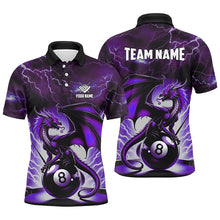 Load image into Gallery viewer, Lightning Thunder Dragon Custom Purple 8 Ball Pool Shirts For Men, Billiard Team League Jerseys TDM1758