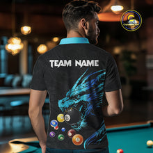 Load image into Gallery viewer, Personalized Black And Blue Dragon Billiard Balls Pool Shirts For Men, Billiard League Team Jersey TDM3852