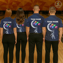 Load image into Gallery viewer, Custom Astronaut Galaxy Funny Bowling Jersey For Women, Bowling Polo &amp; Quarter Zip Team Shirts TDM6273