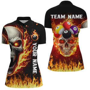 Fire Flame Skull Billiard Balls Custom 3D Printed Women Billiard Shirts Team League Billiard Jerseys TDM2941