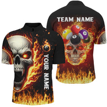 Load image into Gallery viewer, Fire Flame Skull Billiard Balls Custom 3D Printed Men Billiard Shirts Team League Billiard Jerseys TDM2941