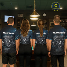 Load image into Gallery viewer, Blue Funny Tornado 8 Ball Pool Billiard Shirt For Men Custom Thunder Lightning Billiard Team Jersey TDM5396