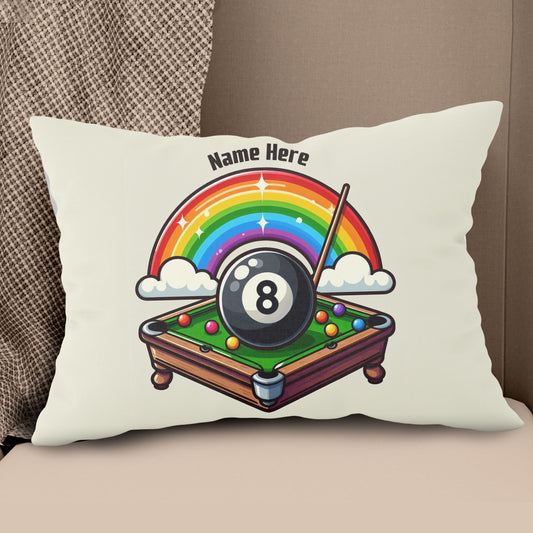 Funny Rainbow 8 Ball Pool Pillows Custom Name Cute Billiard Pillow Gifts TDM0877