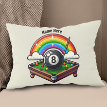 Load image into Gallery viewer, Funny Rainbow 8 Ball Pool Pillows Custom Name Cute Billiard Pillow Gifts TDM0877
