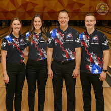 Load image into Gallery viewer, Personalize Puerto Rico Flag Smoke Bowling Shirt For Women Custom Patriotic Bowling Team Jersey TDM6022
