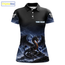Load image into Gallery viewer, Lightning Dragon Darts Shirt With Pocket Option For Women, Dart Jersey |Blue TDM6029