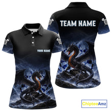 Load image into Gallery viewer, Lightning Dragon Darts Shirt With Pocket Option For Women, Dart Jersey |Blue TDM6029